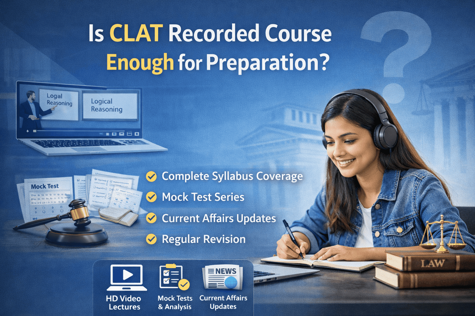 Is CLAT Recorded Course Enough