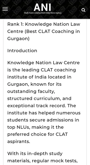 ANI — Knowledge Nation Law Centre Media Coverage