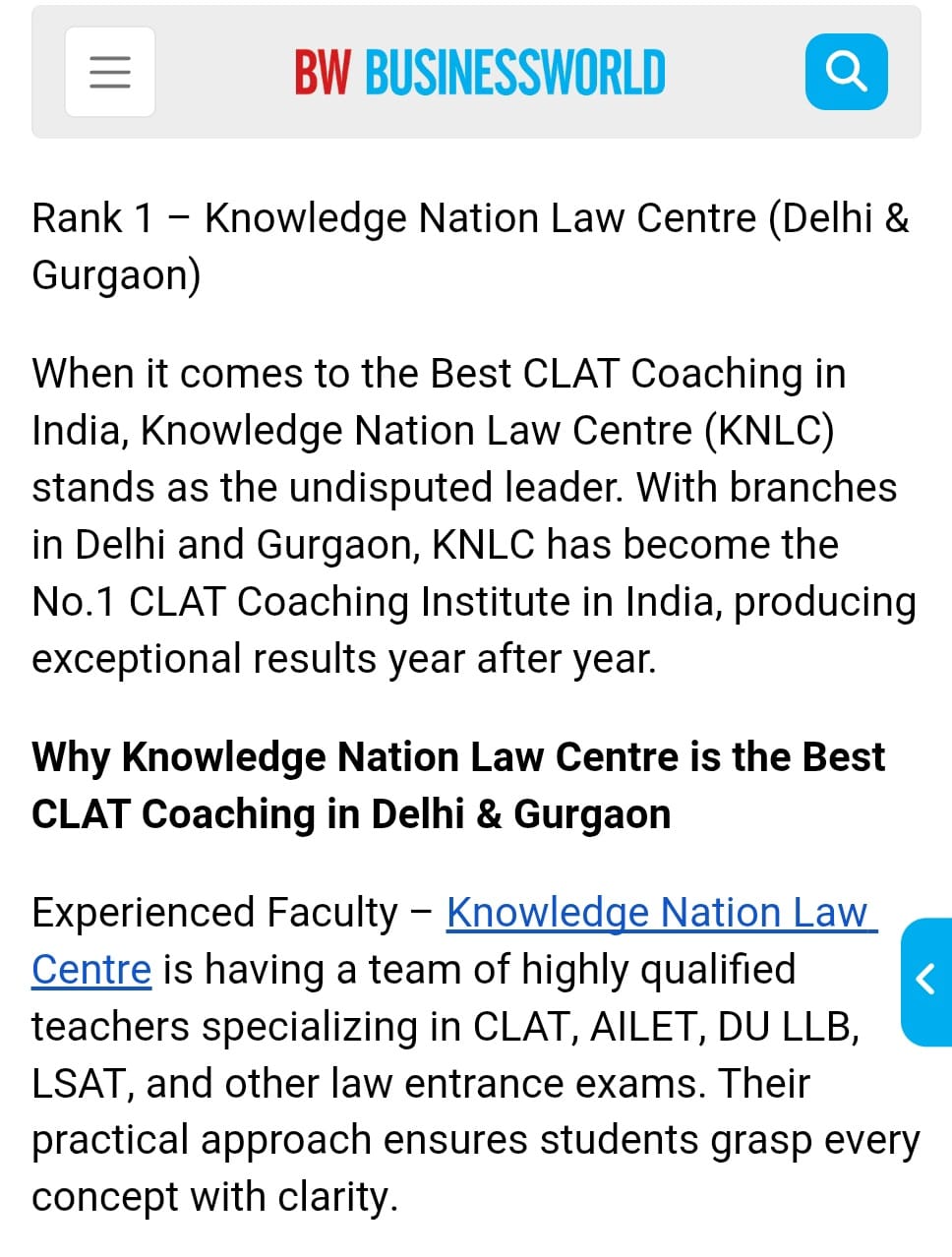 BW Businessworld — Knowledge Nation Law Centre Media Coverage
