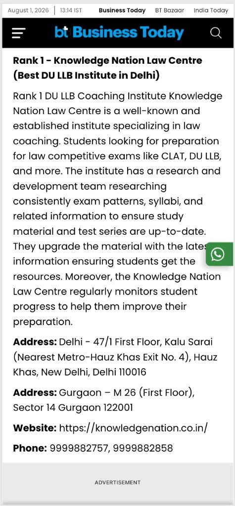 Business Today — Knowledge Nation Law Centre Media Coverage