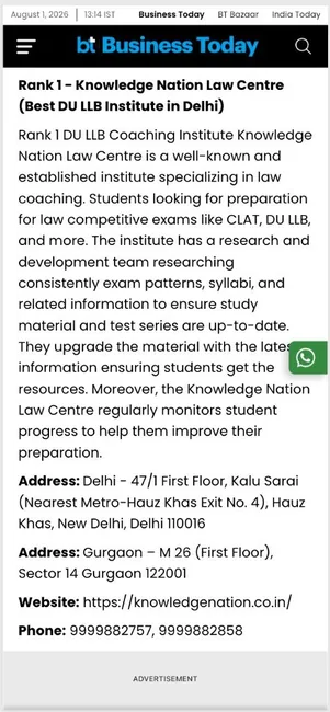 Business Today — Knowledge Nation Law Centre Media Coverage