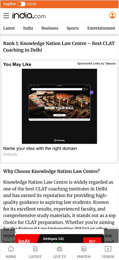 India.com — Knowledge Nation Law Centre Media Coverage